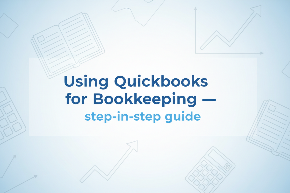 QuickBooks bookkeeping dashboard showing income, expenses, invoices, and financial reports for small business management