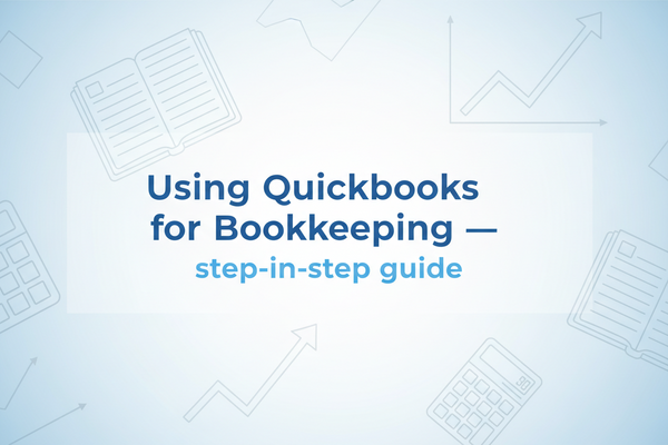 QuickBooks bookkeeping dashboard showing income, expenses, invoices, and financial reports for small business management