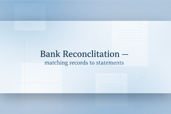 Bank reconciliation worksheet showing matched transactions between accounting records and bank statement with discrepancies highlighted