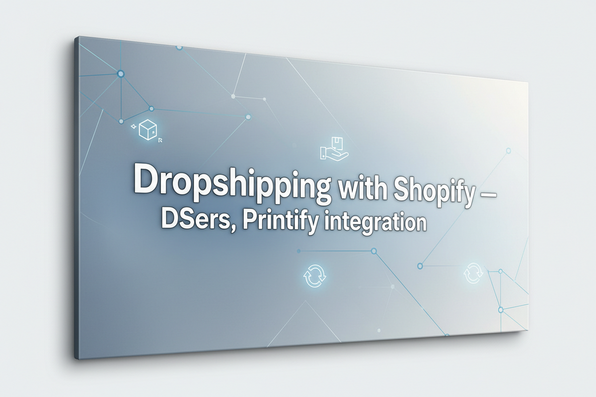 Shopify dropshipping setup showing DSers and Printify integration for product fulfillment
