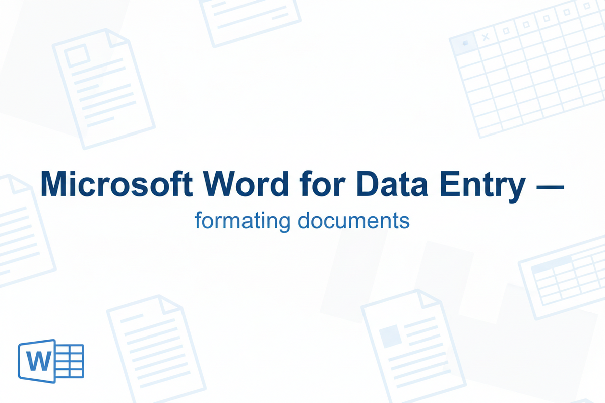 Virtual assistant using Microsoft Word tables and forms for efficient data entry