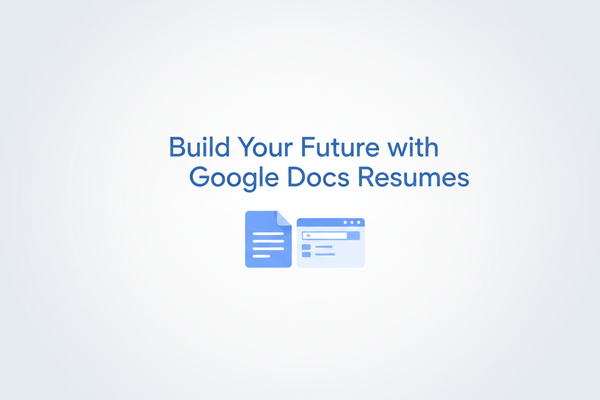 Professional resume created in Google Docs on laptop screen showing clean layout with sections for experience, skills, and education