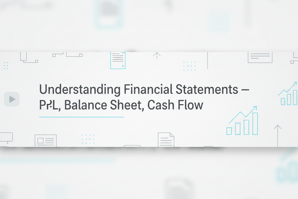 Three core financial statements showing profit and loss, balance sheet, and cash flow statement for small business analysis